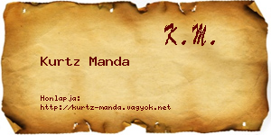 Kurtz Manda névjegykártya